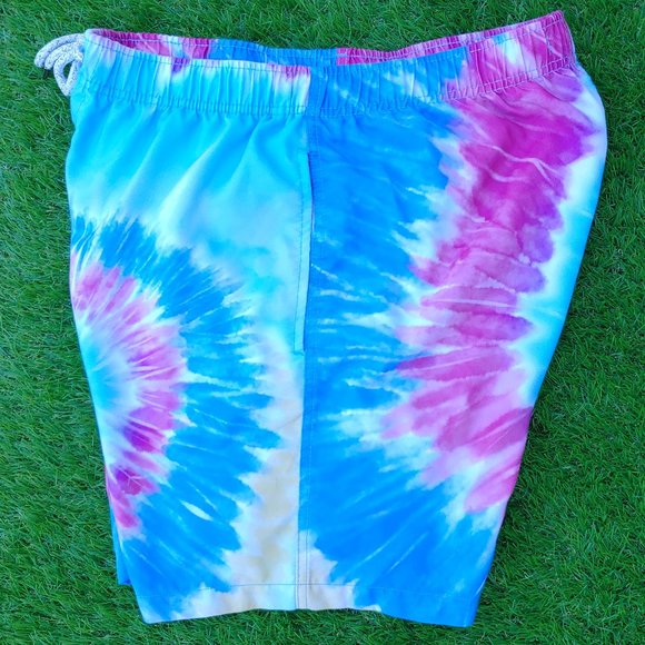 Excellent Used Condition Men's ENDLESS SUMMER Blue Tie Dye Board Shorts Size XL - Picture 5 of 12